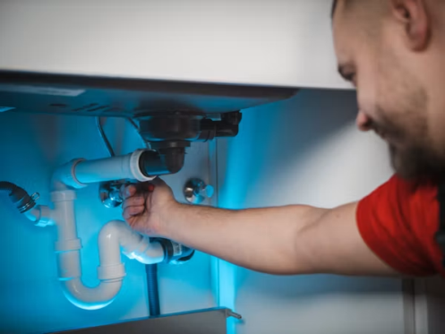 Plumbers in Leesburg inspecting a residential plumbing system